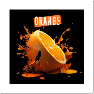 Smashed Orange: A Burst of Empty Rhetoric with a Dark Background Posters and Art